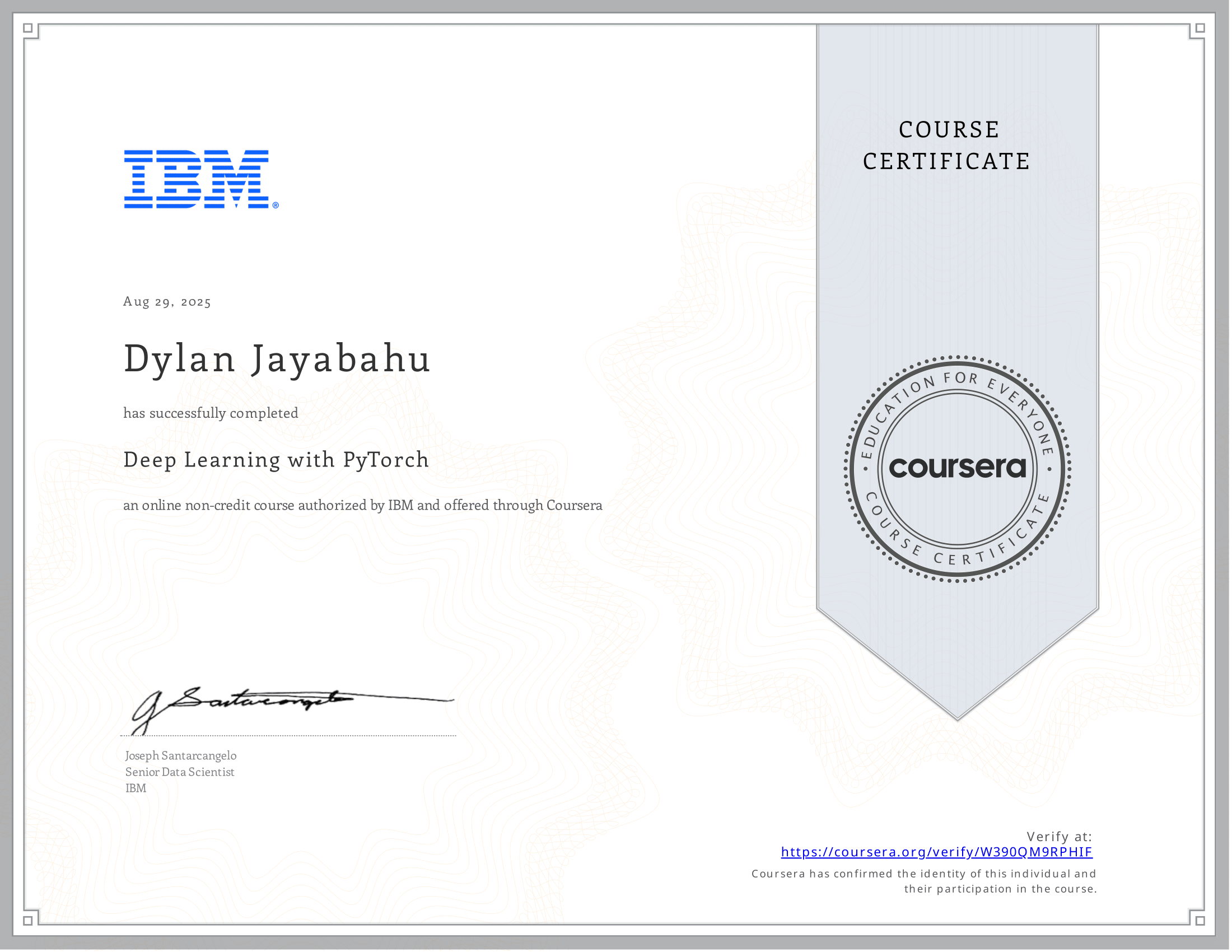 IBM Deep Learning with Pytorch